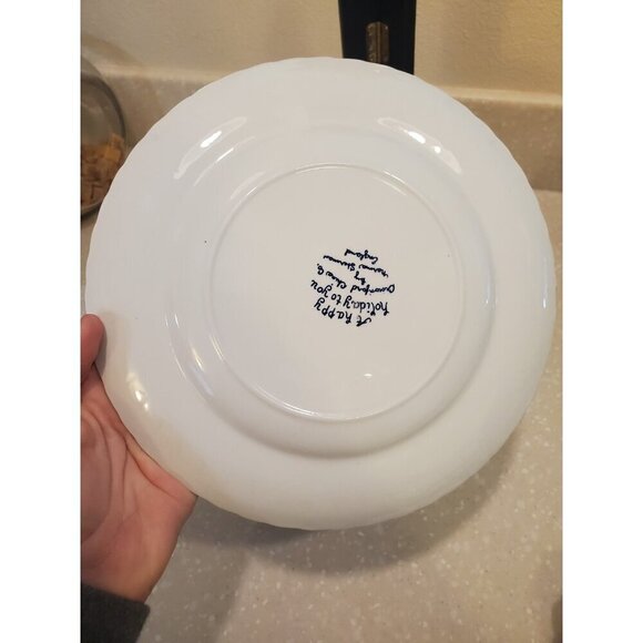 Vintage 1974 Royal Crownford Plate 8.5" Merry Christmas Blue White Transferware - Picture 6 of 9